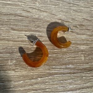 Amber Hoop Earrings